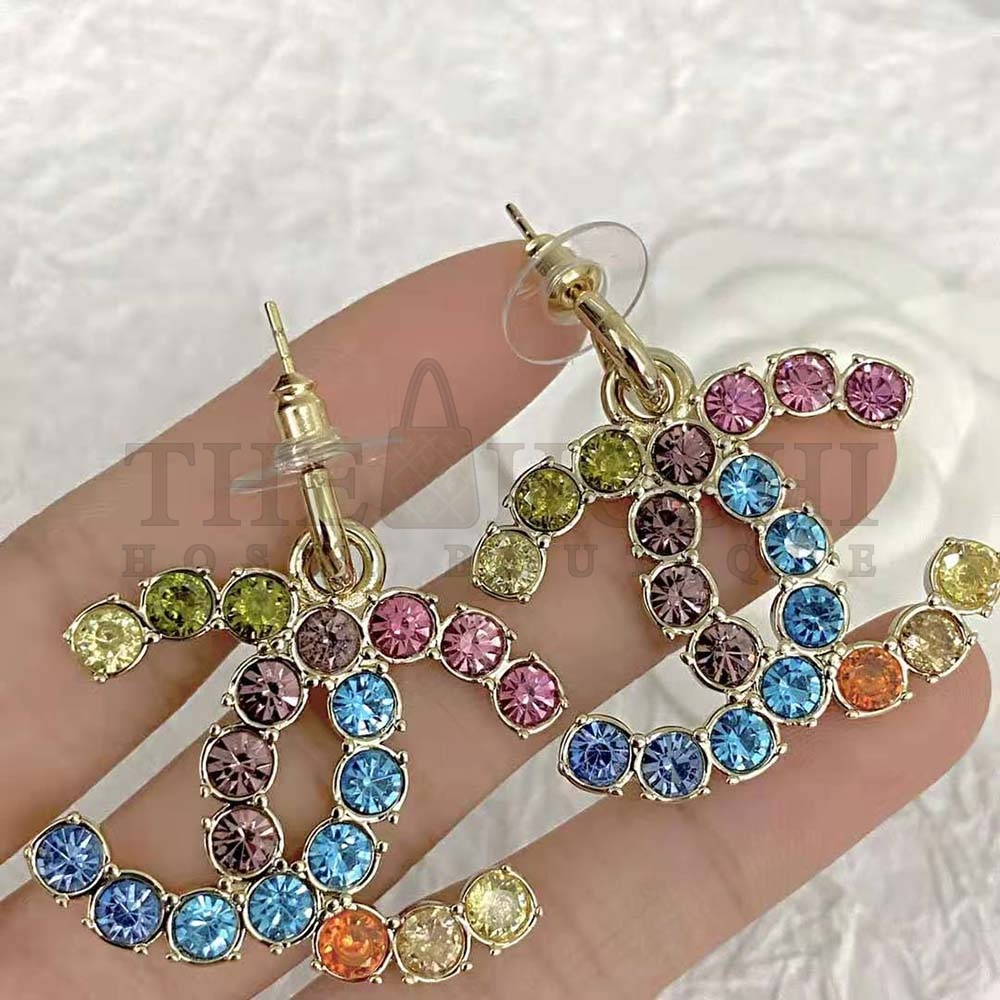Ch**el Women Pendant Earrings in Metal and Strass Master Quality