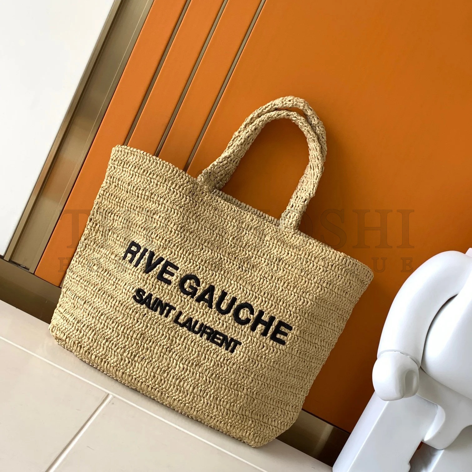 Sa1nt Lau*nt Rive Gauche Tote Bag in Beige Raffia Crochet Master Quality