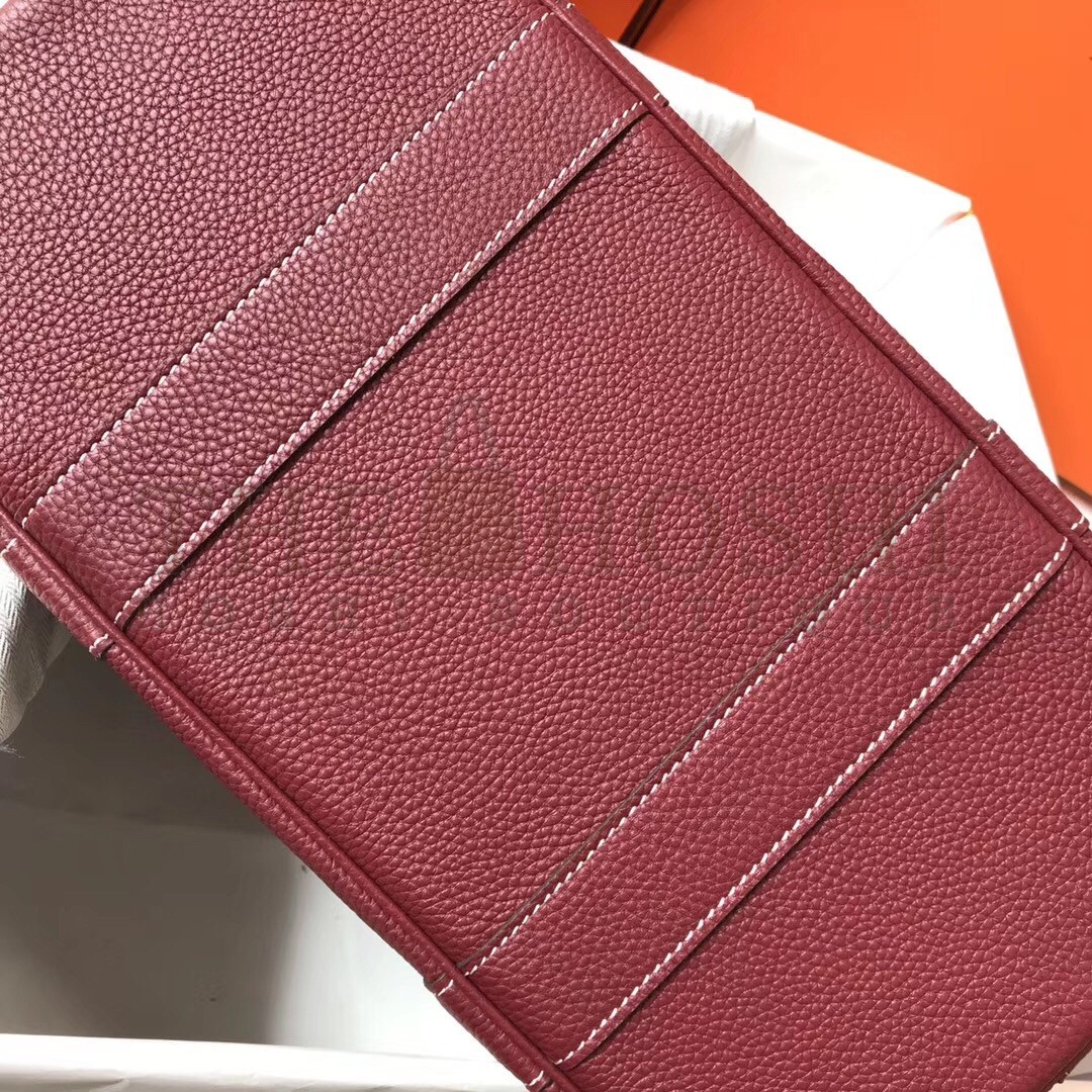 H**me5 Garden Party 30 Bag In Bordeaux Clemence Leather Master Quality