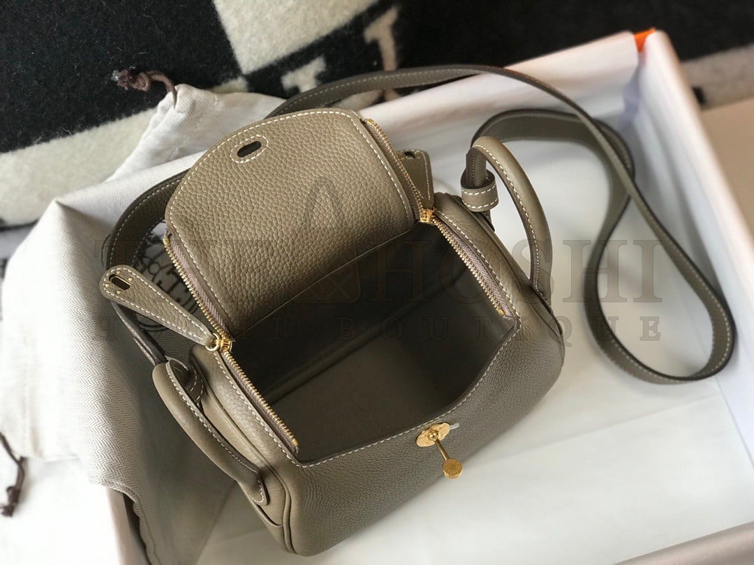 H**me5 Lindy Mini Bag In Taupe Clemence Leather GHW Master Quality