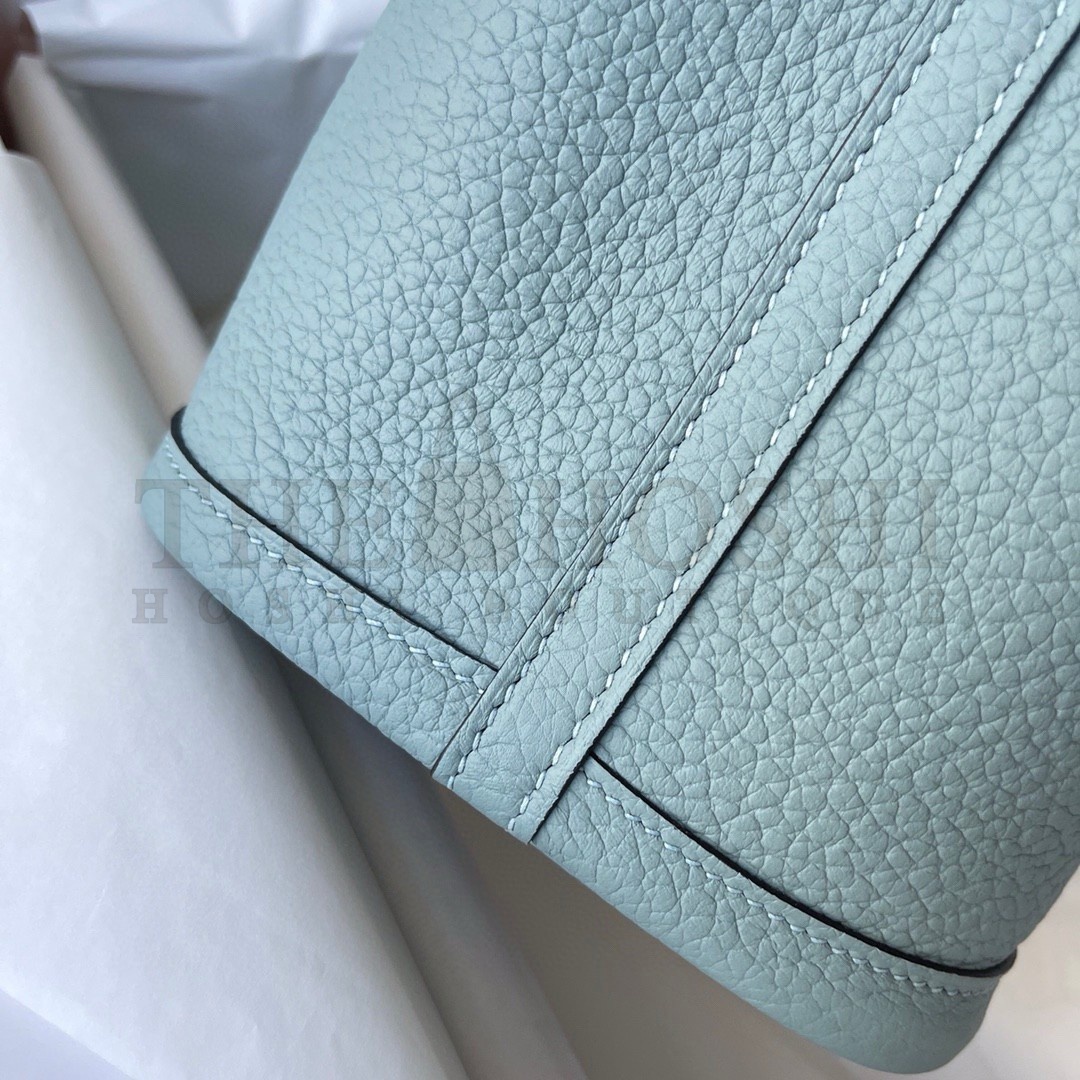 H**me5 Garden Party 30 Handmade Bag in Ciel Negonda Leather Master Quality