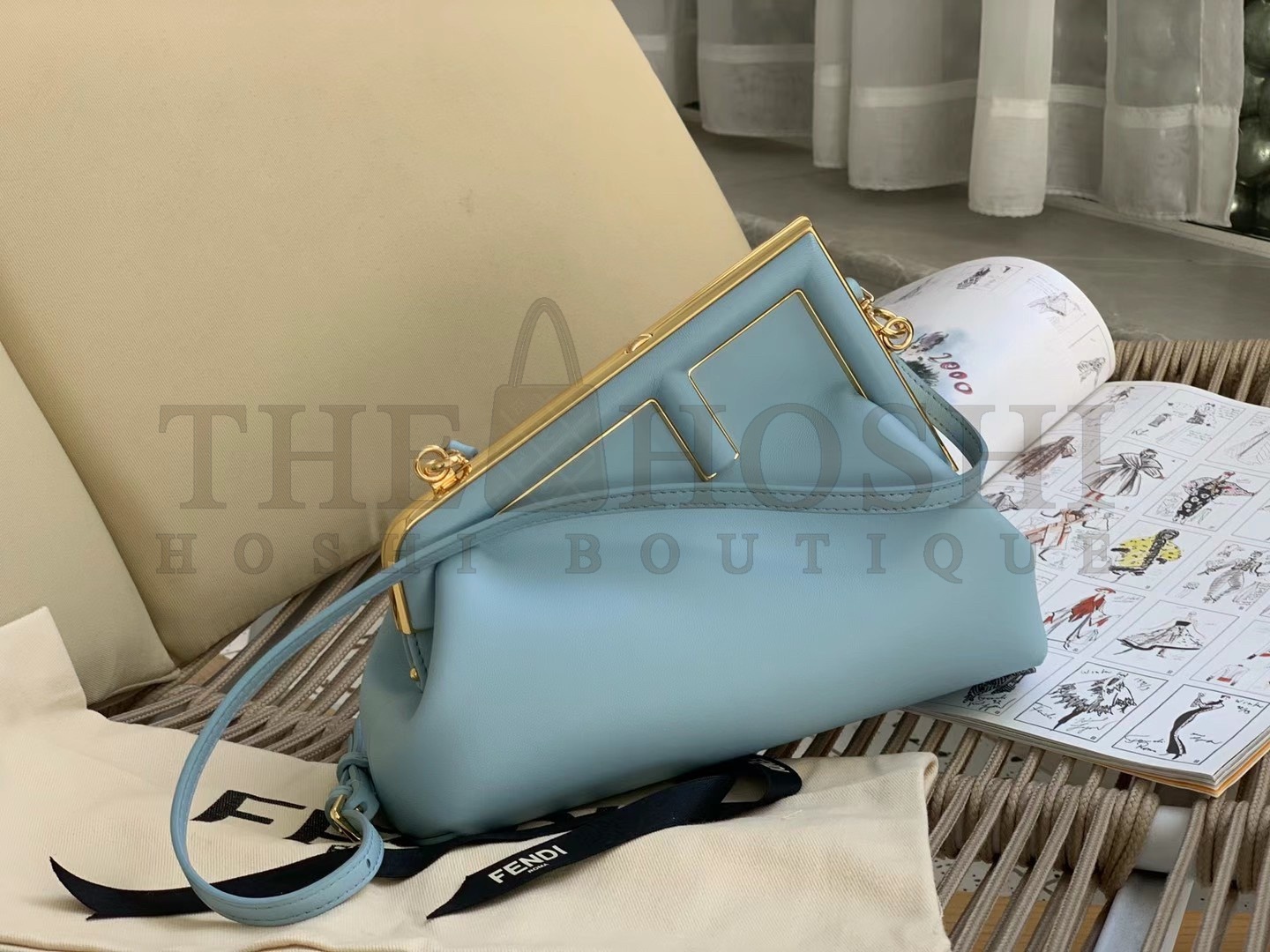 F**di First Small Bag In Light Blue Nappa Leather Master Quality