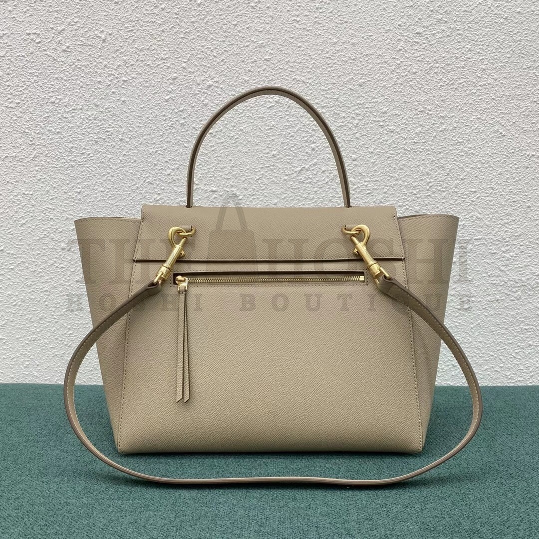 Ce1i*e Belt Mini Bag In Light Taupe Grained Calfskin Master Quality