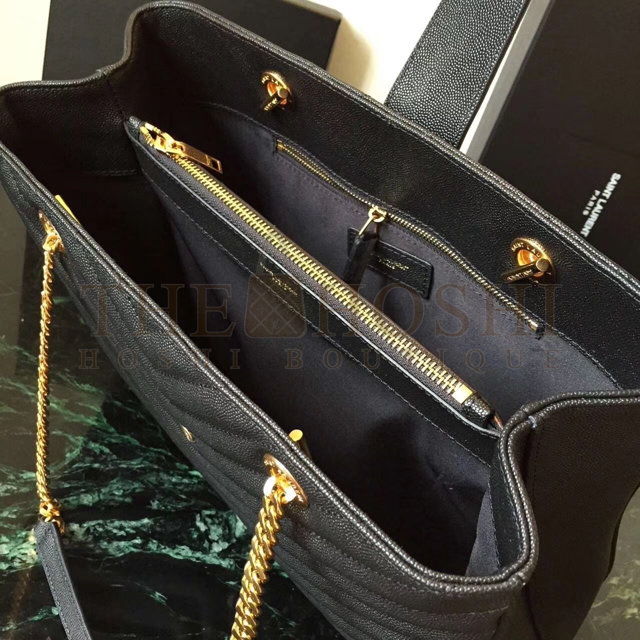 Sa1nt Lau*nt Black Monogram Tote Bag Master Quality