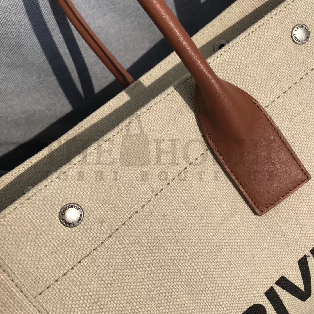Sa1nt Lau*nt Beige Linen Rive Gauche Tote Bag Master Quality