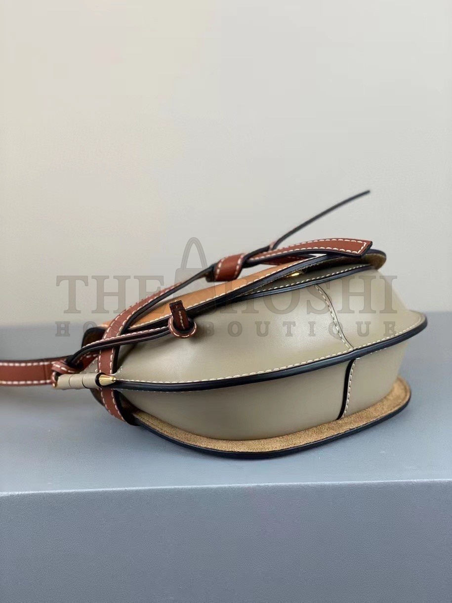 L0ew* Gate Dual Mini Bag In Amber/Grey Calfskin Master Quality