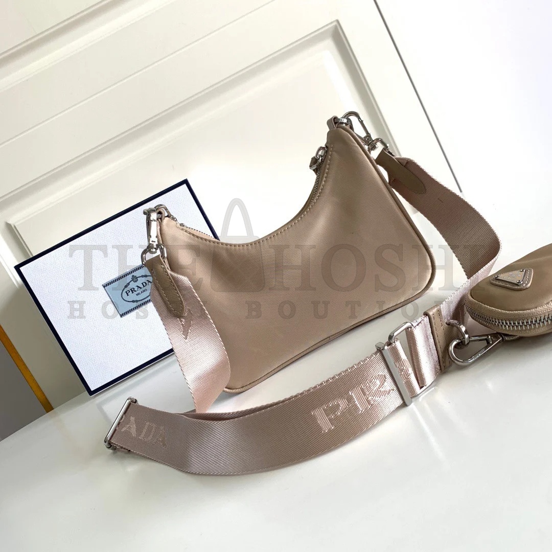 Pra*a Re-Edition 2005 Shoulder Bag In Beige Re-Nylon Master Quality