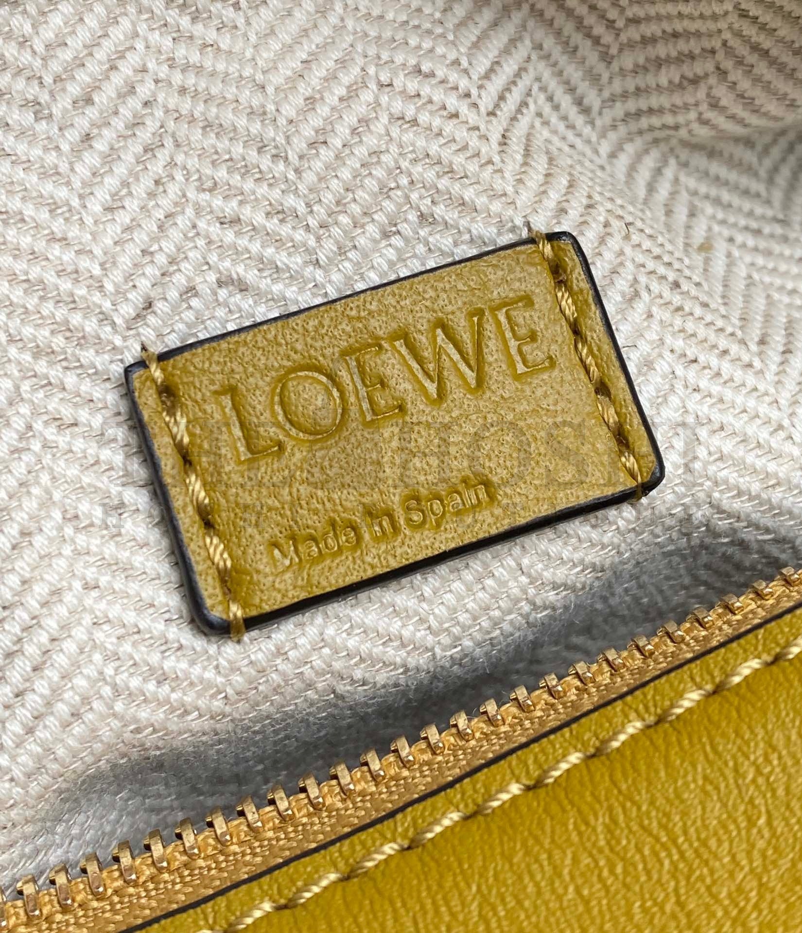 L0ew* Puzzle Mini Bag In Ochre/White/Taupe Calfskin Master Quality