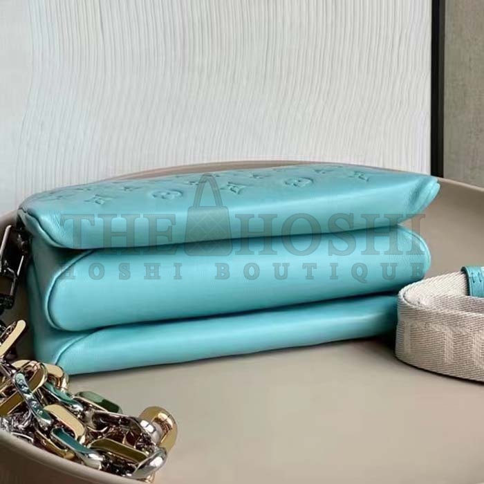 L0vis Vvtt0n LV Women Coussin PM Handbag Azure Blue Lambskin Calfskin Cowhide Leather Master Quality