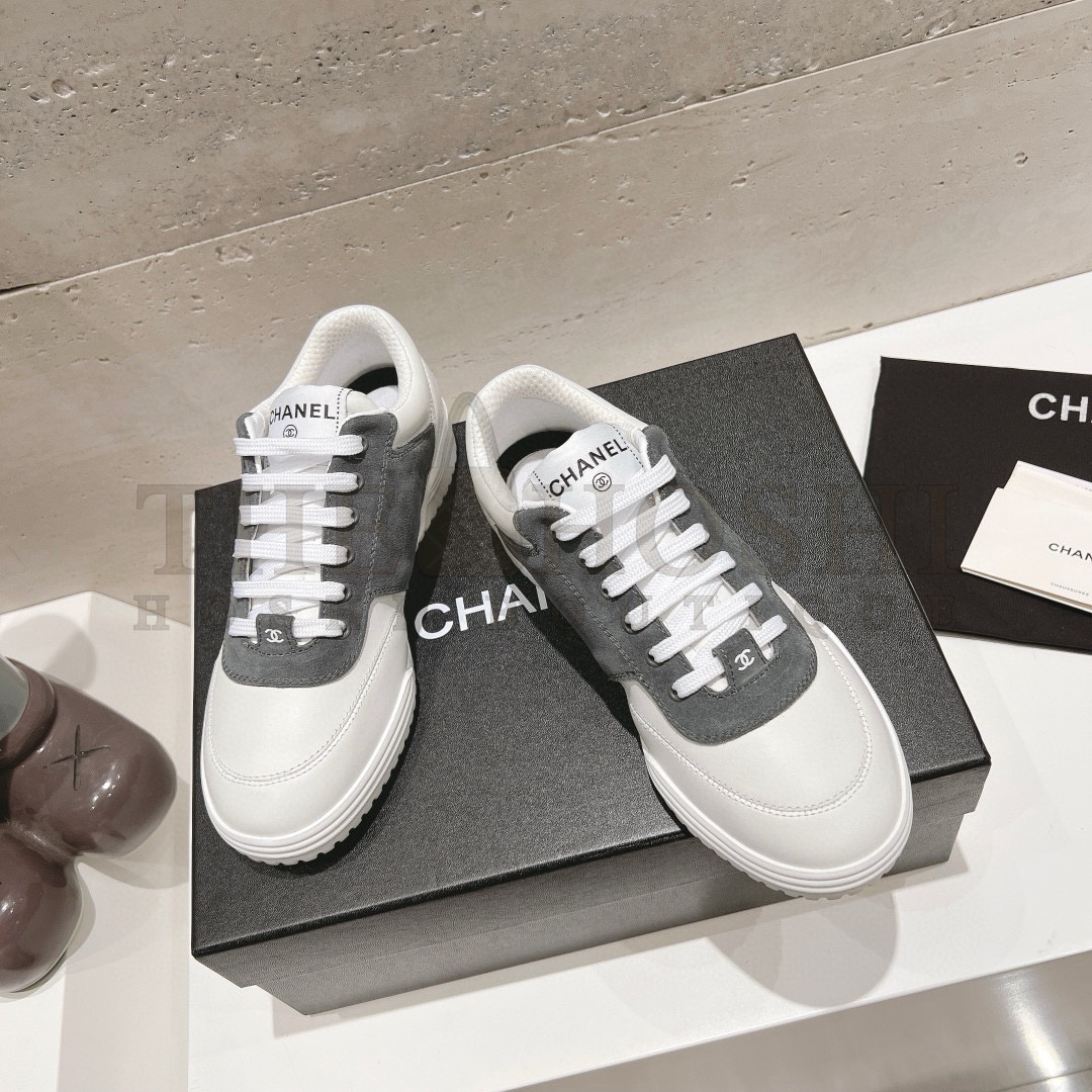 Ch**el WHITE AND GREY SNEAKERS Master Quality