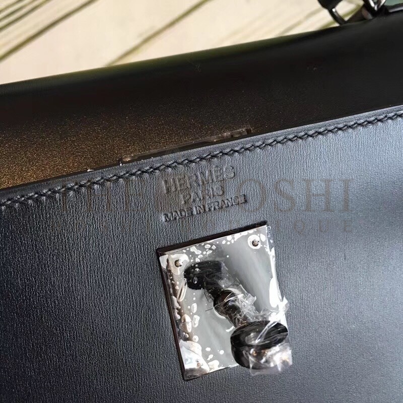H**me5 All Black Box Kelly 35cm Handmade Bag Master Quality