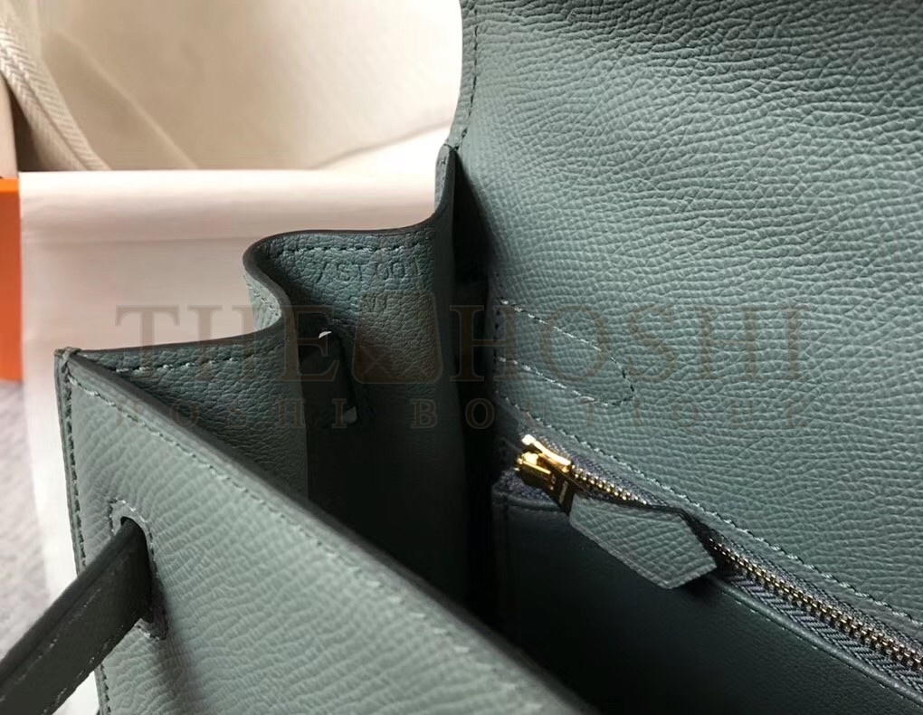 H**me5 Vert Amande Epsom Kelly 28cm Sellier Bag GHW Master Quality