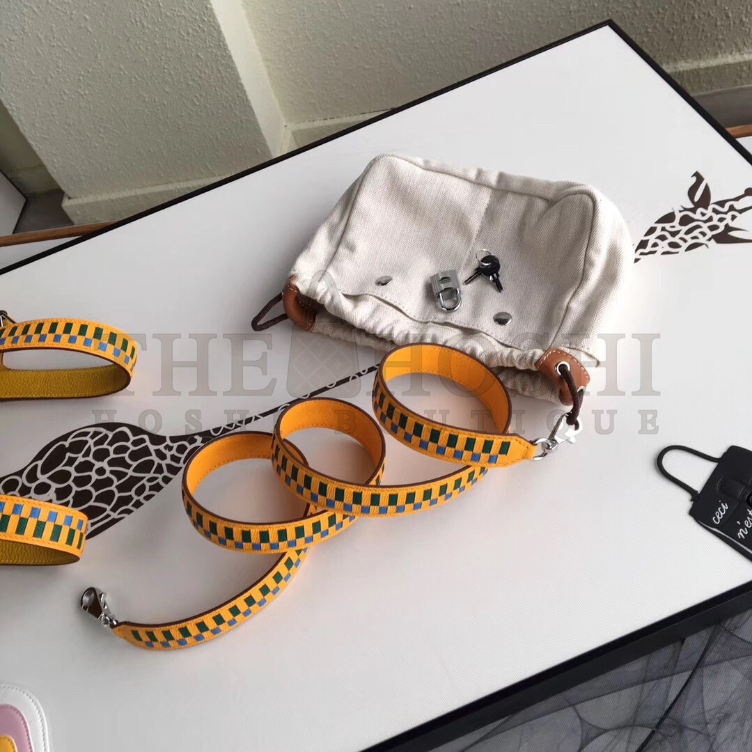 H**me5 Yellow Picotin Lock 18cm Bag With Braided Handles Master Quality