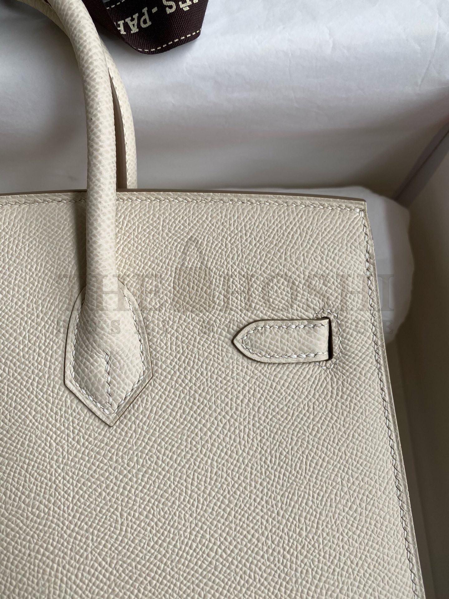 H**me5 Birkin 25 Sellier Handmade Bag In Craie Epsom Calfskin Master Quality