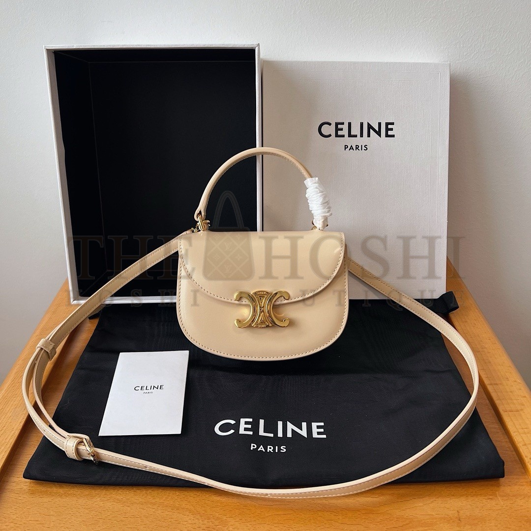 Ce1i*e Mini Besace Clea Bag in Nude Calfskin Master Quality