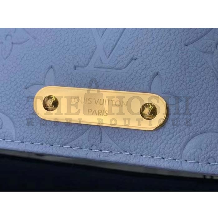 L0vis Vvtt0n LV Women Wallet On Chain Lily Blue Hour Monogram Empreinte Embossed S*pple Grained Cowhide Leather Master Quality