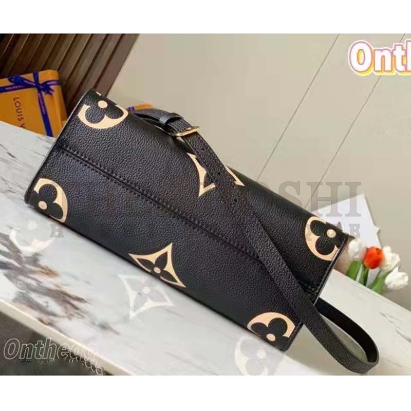 L0vis Vvtt0n LV Women Onthego Tote Black Embossed Grained Cowhide Leather PM M45659 (25 x 19 x 11.5 cm) GM M45945 (41 x 34 x 19 cm) Master Quality