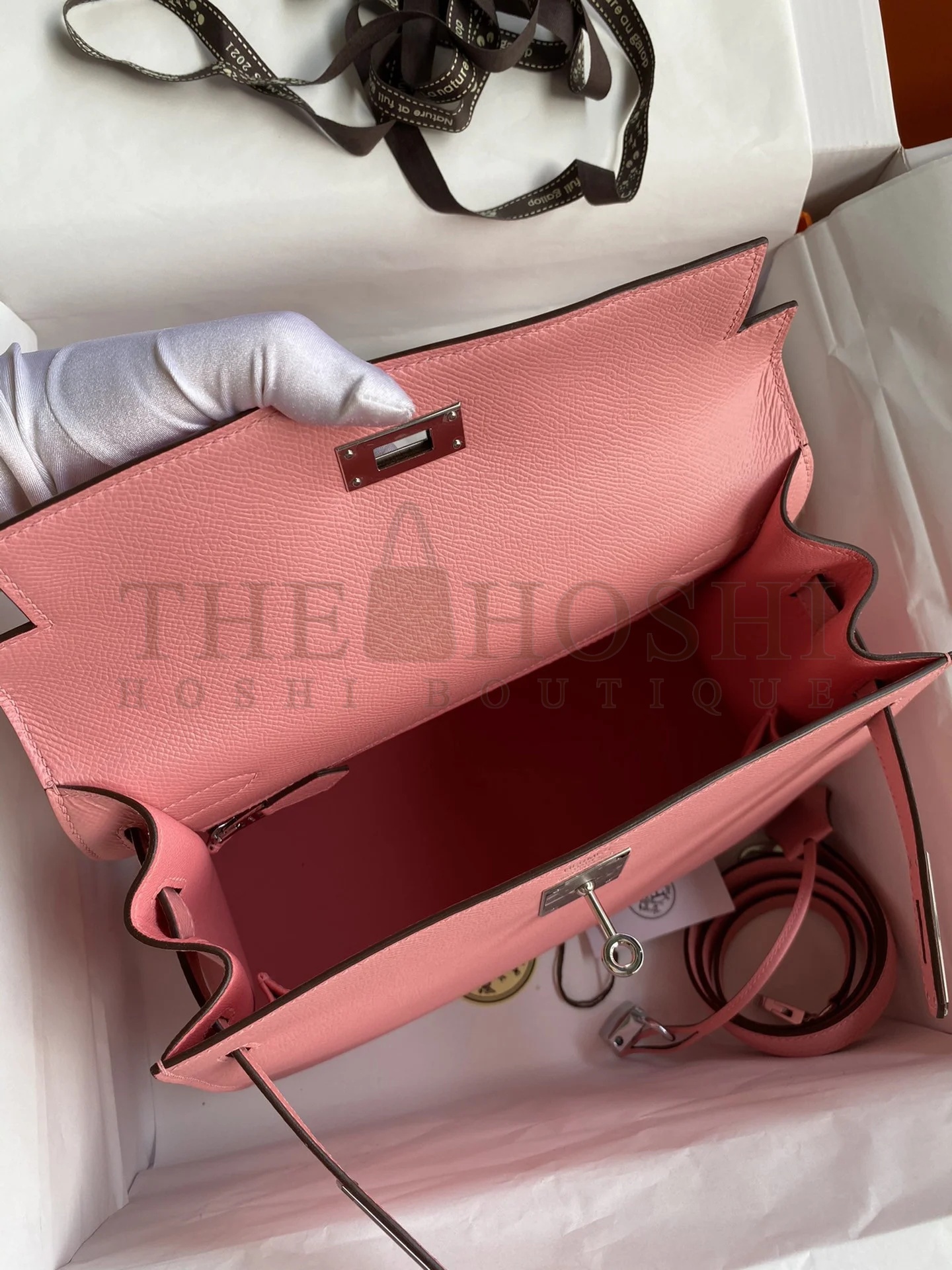 H**me5 Kelly Sellier 28 Handmade Bag In Rose Confetti Epsom Calfskin Master Quality