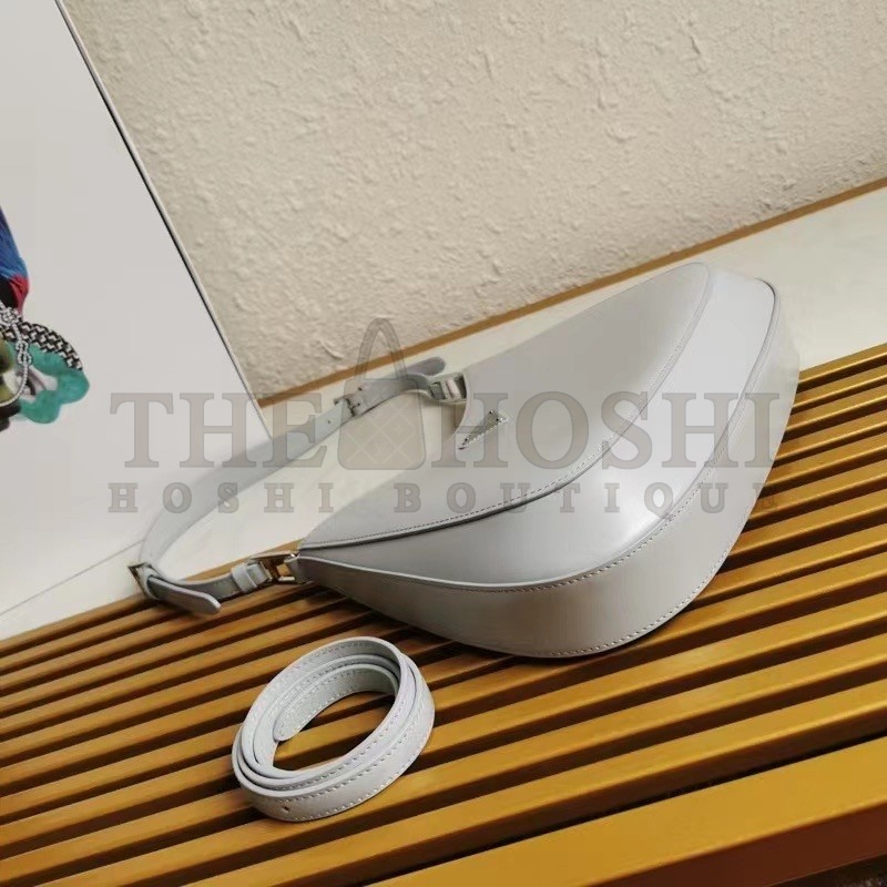 Pra*a Cleo Shoulder Large Bag In Blue Brushed Leather Master Quality