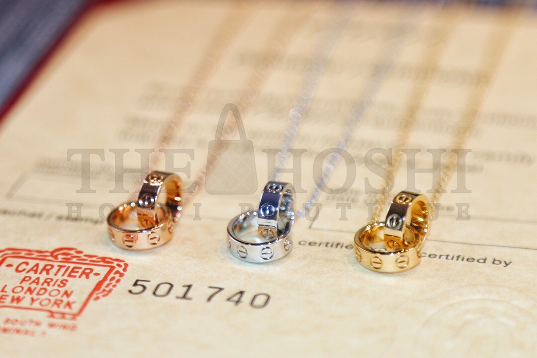 Ca*t1er Double Ring Necklace, LOVE NECKLACE Master Quality