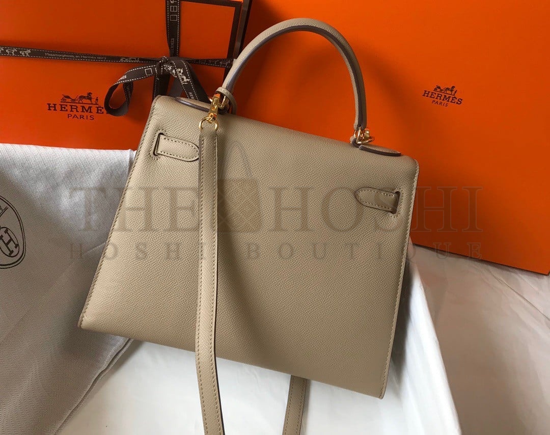 H**me5 Kelly 28cm Sellier Bag in Gris Tourterelle Epsom Calfskin GHW Master Quality