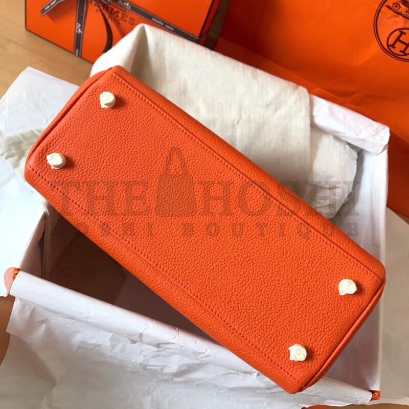 H**me5 Orange Clemence Kelly 28cm Handmade Bag Master Quality
