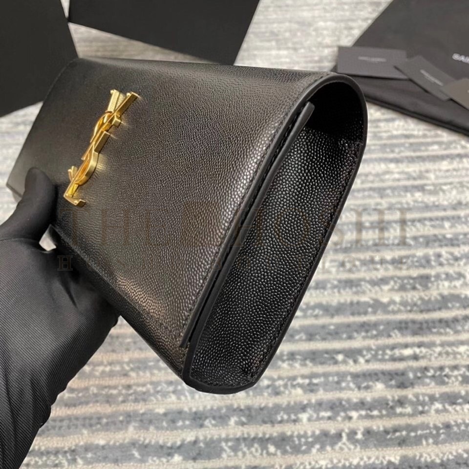 Sa1nt Lau*nt Kate Clutch In Black Grained Leather Master Quality