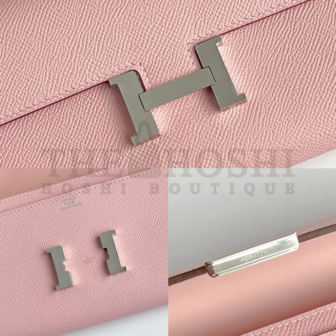 H**me5 Constance To Go Wallet in Pink Epsom Calfskin Master Quality