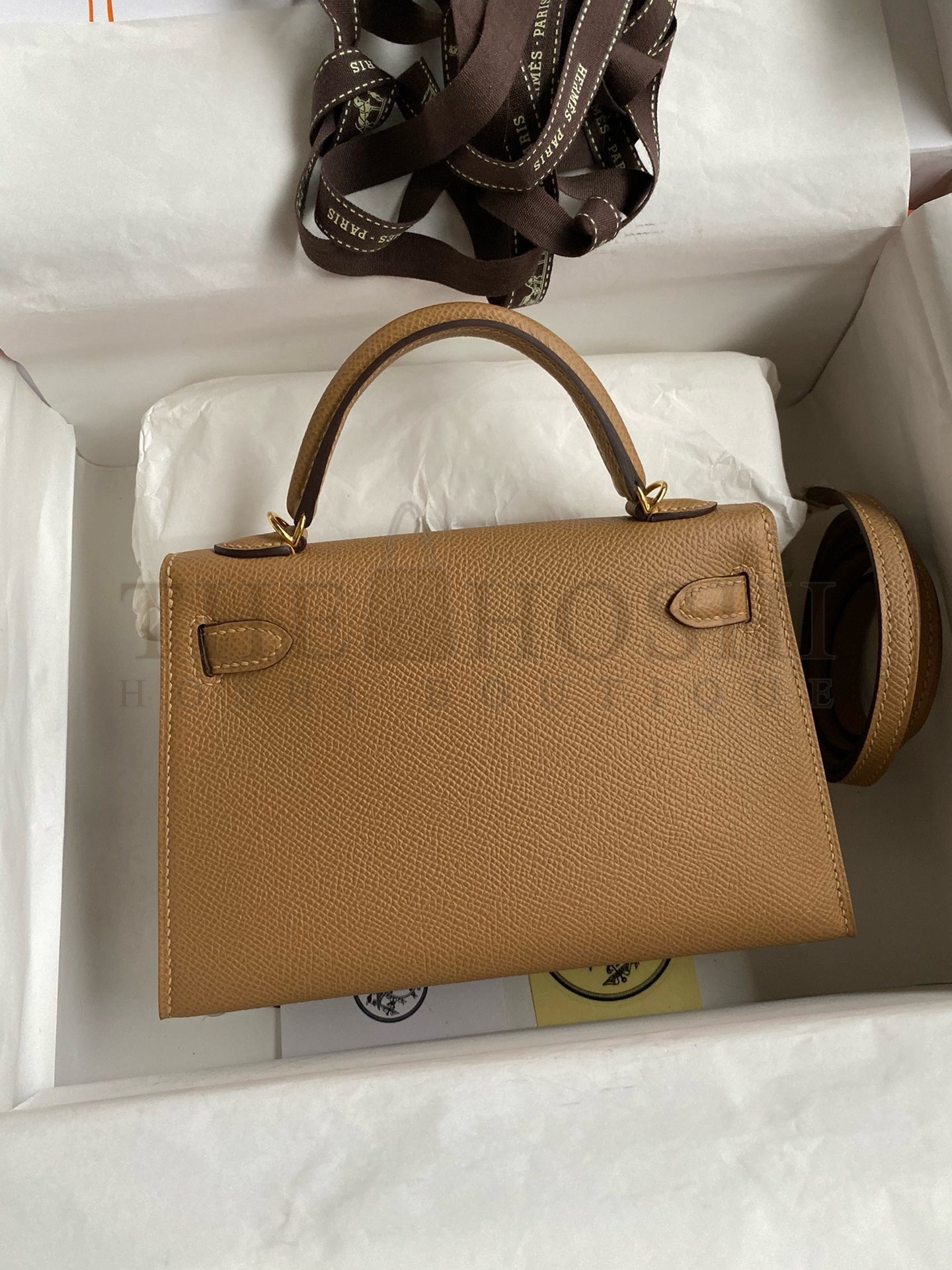 H**me5 Kelly Mini II Sellier Handmade Bag In Chai Epsom Calfskin Master Quality