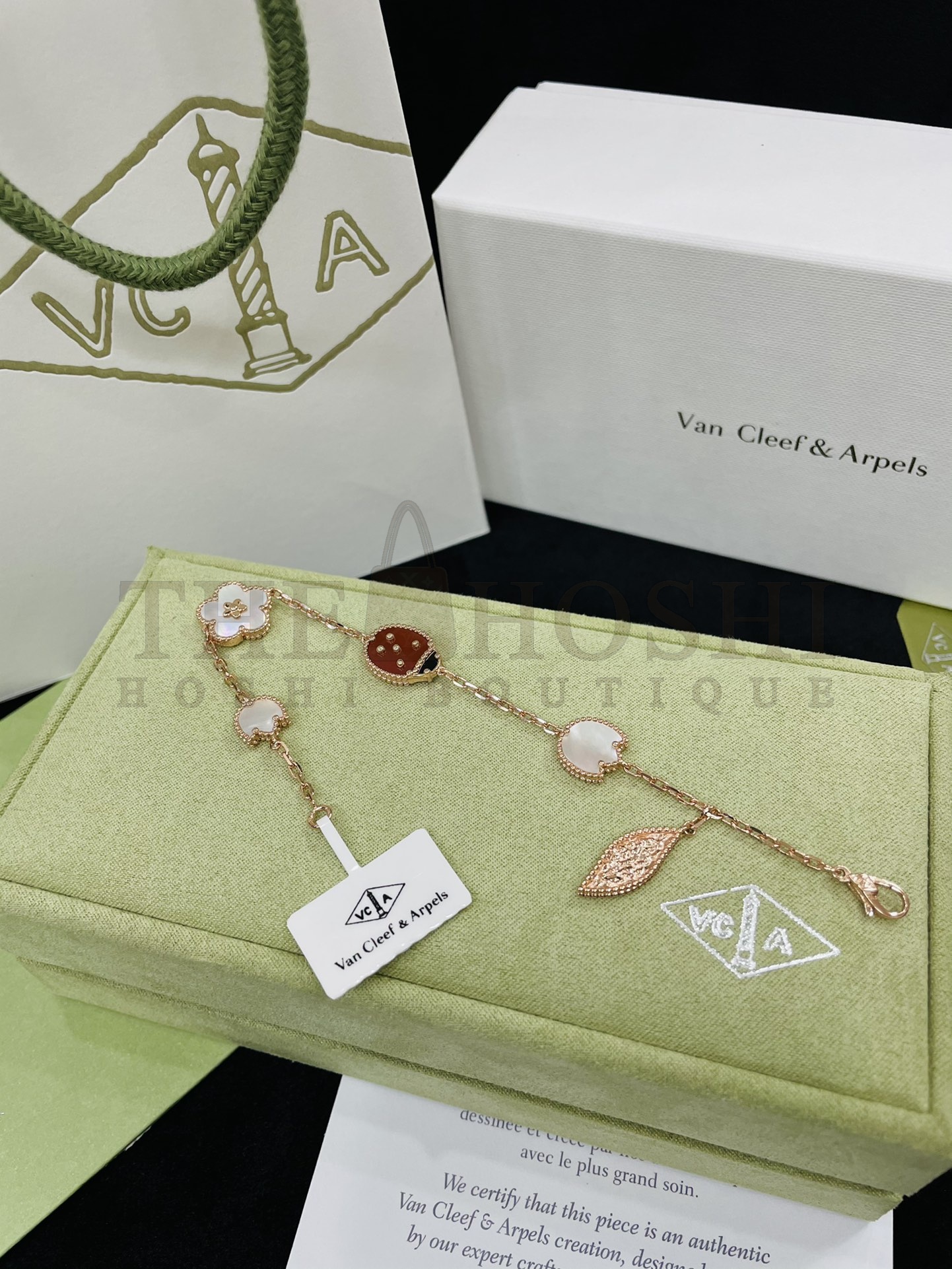 V*n Cl**f & Arpels Ladybird Five Flowers Bracelet, Lucky Spring bracelet, 5 motifs Master Quality