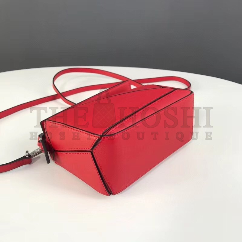 L0ew* Mini Puzzle Bag In Red Calfskin Leather Master Quality