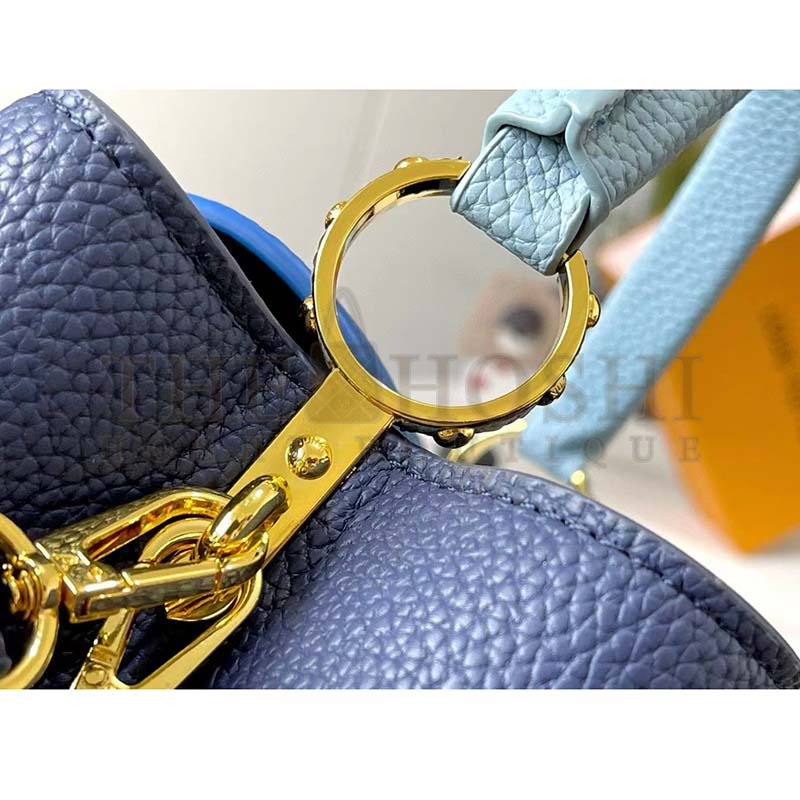L0vis Vvtt0n LV Women Capucines MM Handbag Navy Blue Taurillon Leather Master Quality