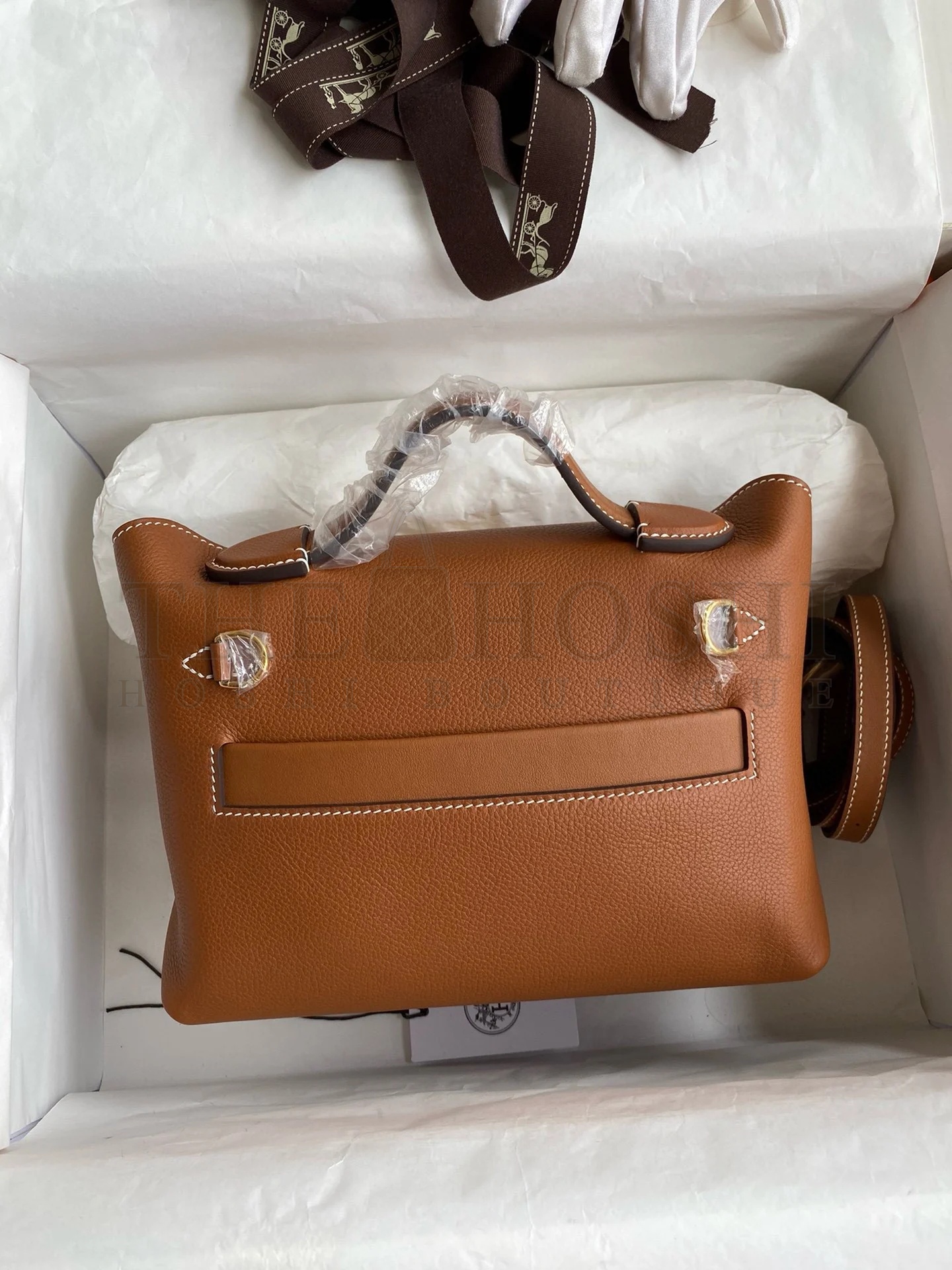 H**me5 24/24 Mini 21 Handmade Bag in Gold Evercolor Leather Master Quality