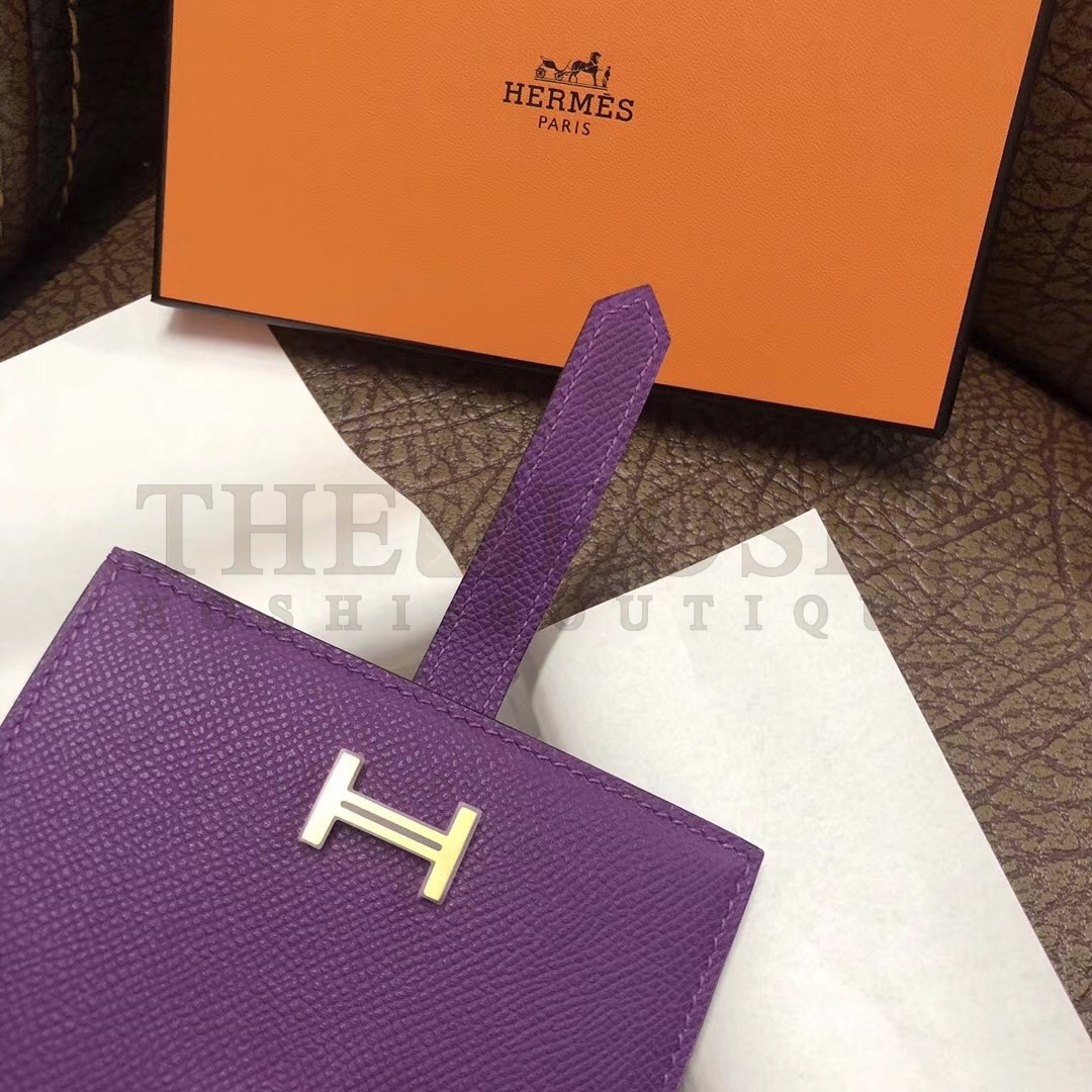H**me5 Bearn Compact Wallet In Purple Epsom Leather Master Quality