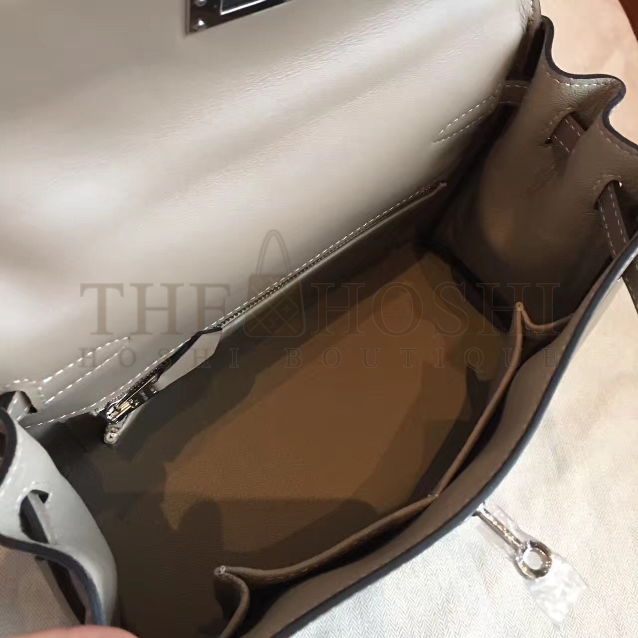 H**me5 Swift Kelly 25cm Retourne Handmade Grey Bag Master Quality