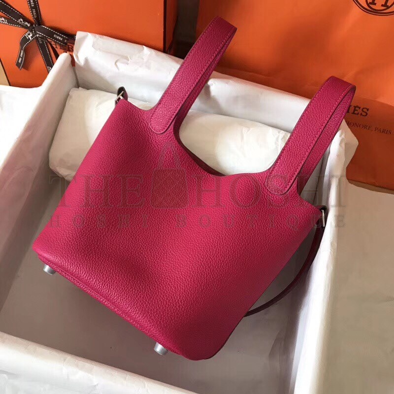 H**me5 Peach Picotin Lock PM 18cm Handmade Bag Master Quality