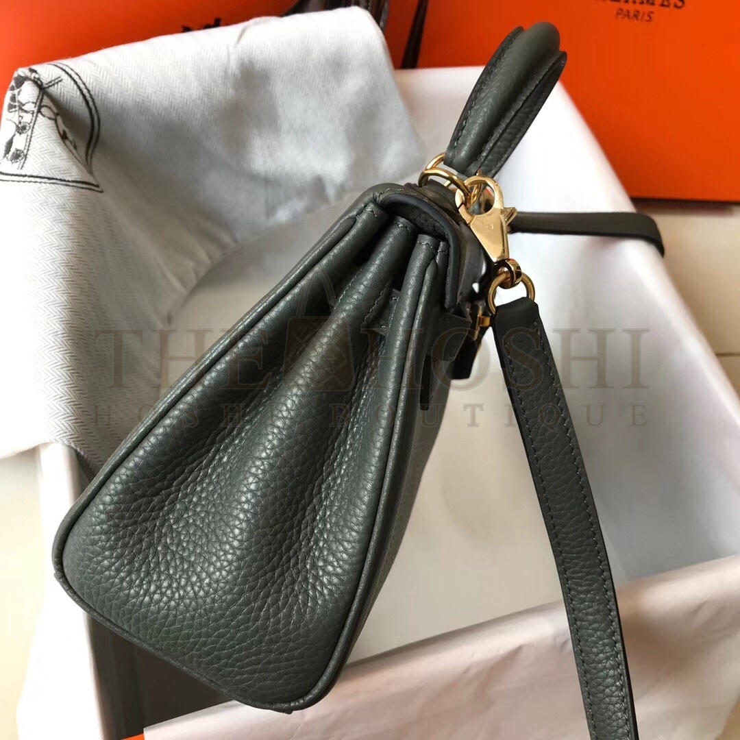 H**me5 Mini Kelly 20cm Bag In Canopee Clemence Leather Master Quality