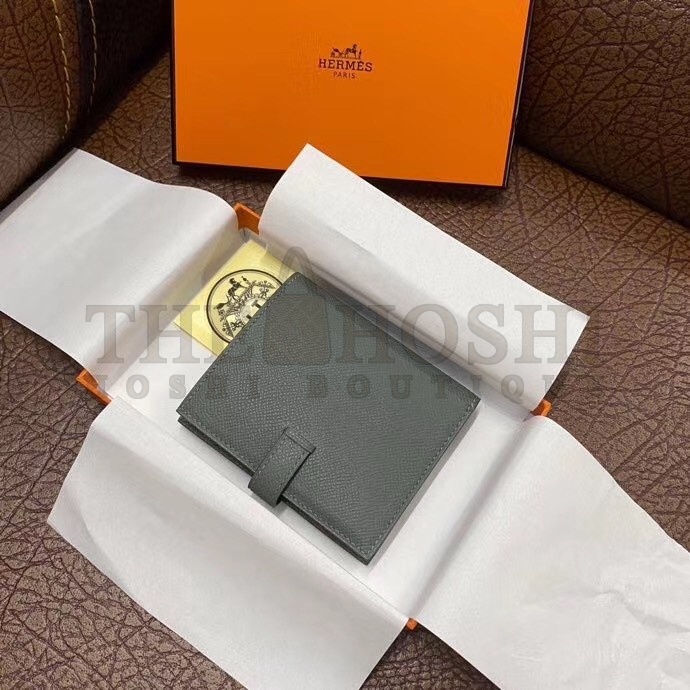 H**me5 Bearn Compact Wallet In Vert Amande Epsom Leather Master Quality