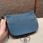 H**me5 Jypsiere Mini Bag – 23cm Bleu Jean Swift Leather with Gold Hardware Size: 23 × 17 × 5 cm Master Quality
