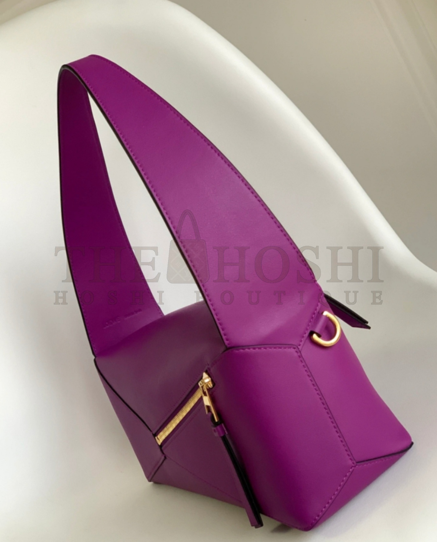 L0ew* Puzzle Hobo Bag – Purple Calfskin Leather Shoulder Bag, 28.7 × 10.7 × 5.5 cm Master Quality