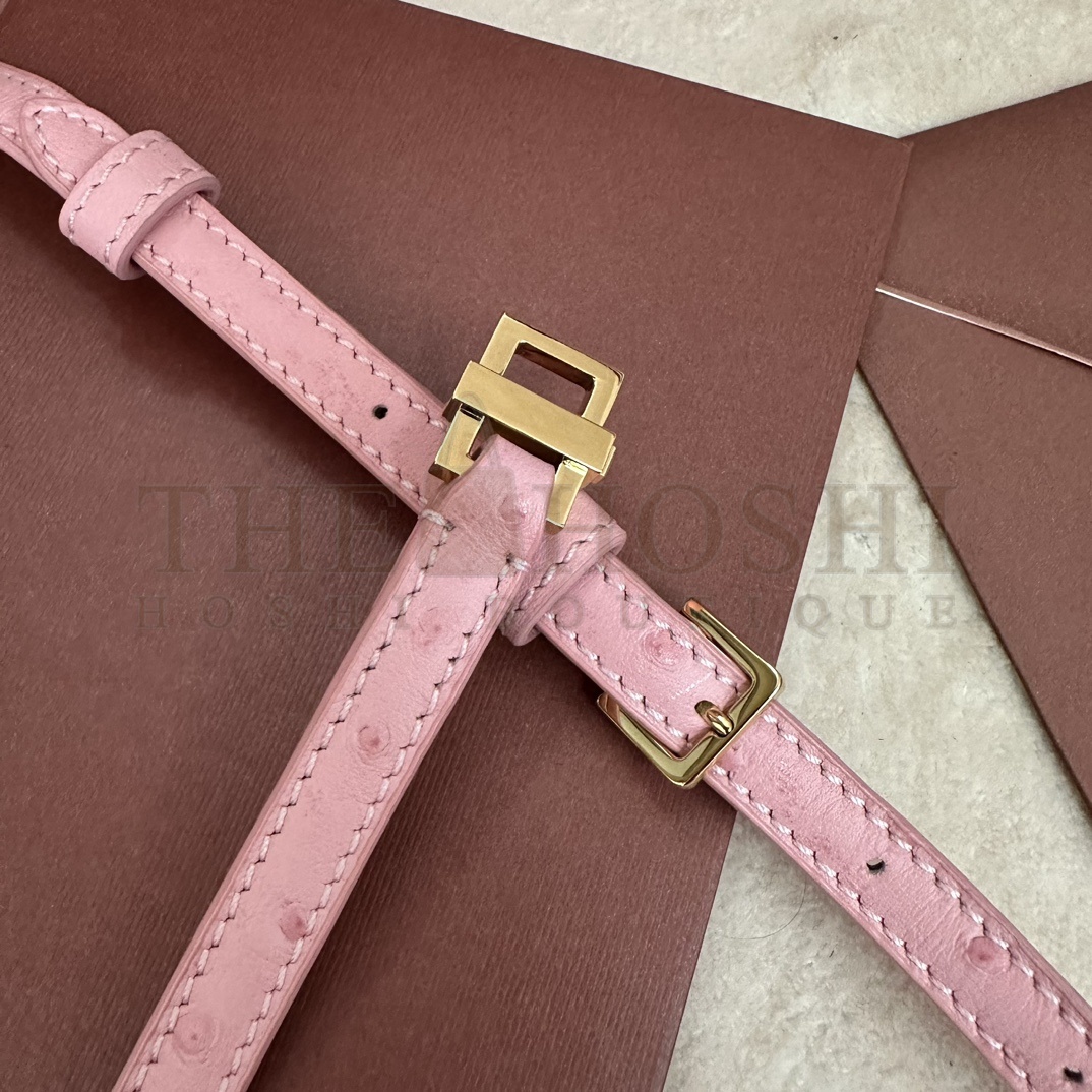 L0r0 P1ana LP L19 Extra Pocket Ostrich Leather Clutch Crossbody Bag 19x6.5x11cm Master Quality