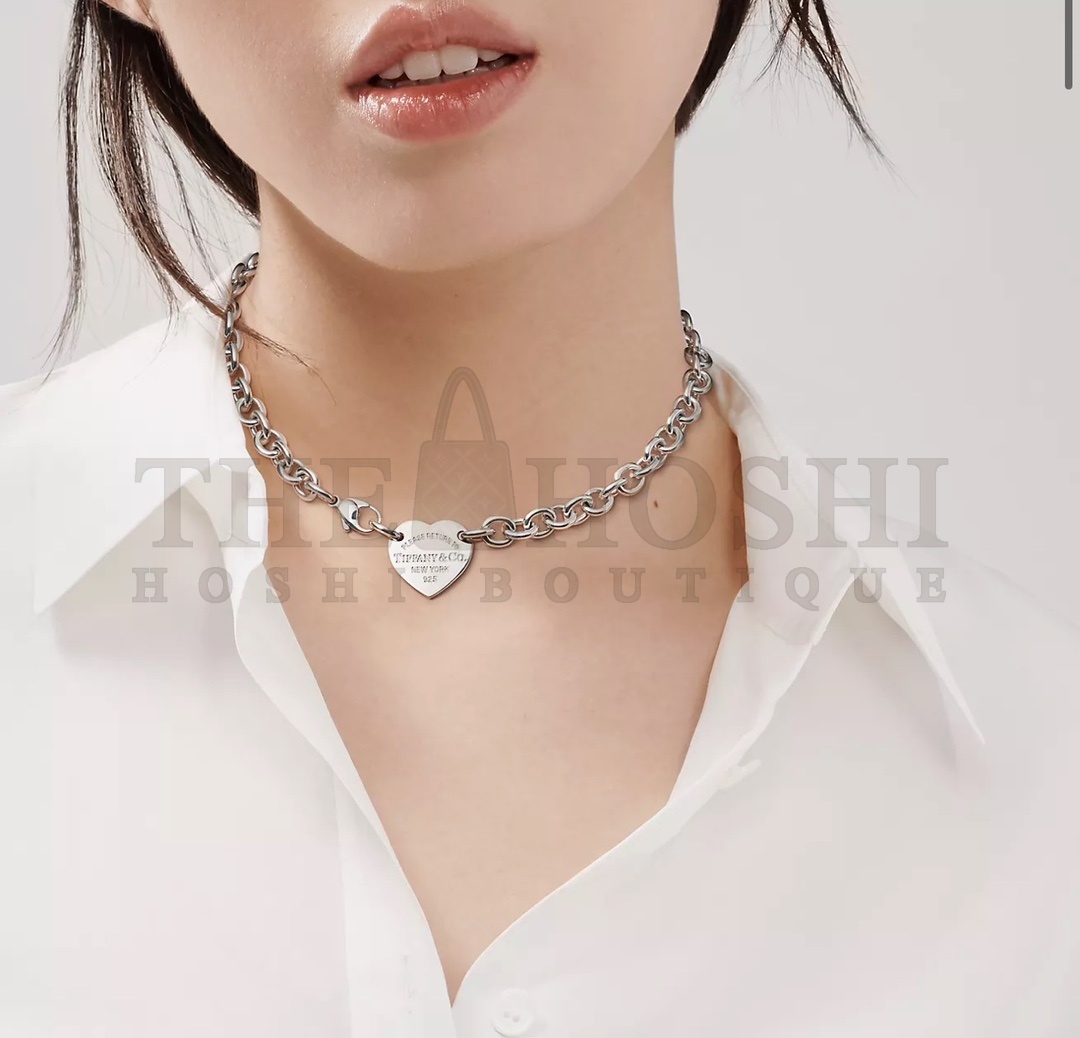 T*f*ny T&Co Heart Necklace White Gold Unisex Master Quality