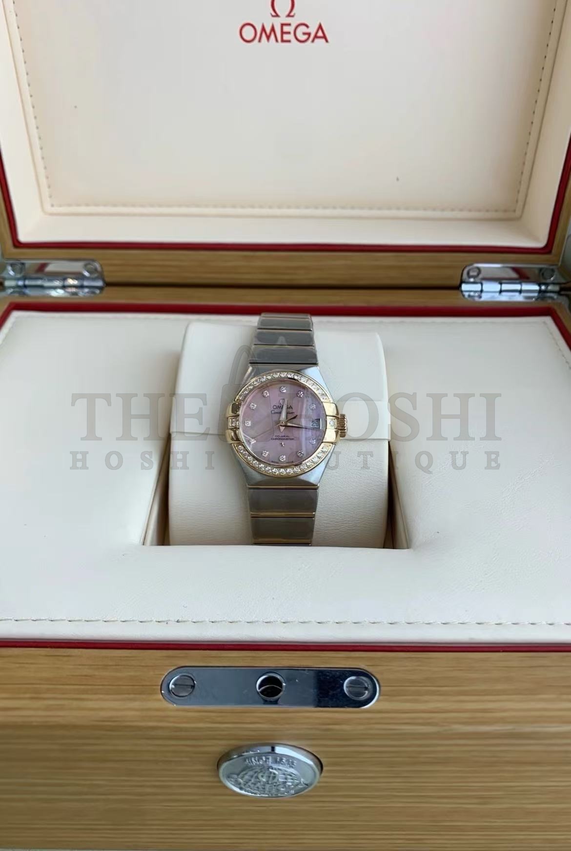 0me*ga Constellation Co-Axial Master Chronometer Automatic Watch 27mm Rose Gold & Stainless Steel D1am0nd Bezel Ladies Watch Master Quality