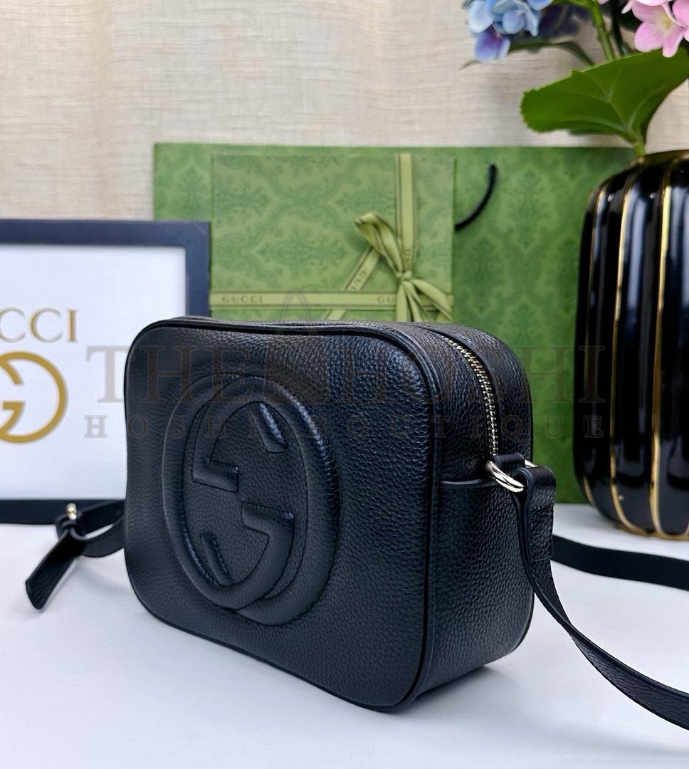 Gvc*1 Women GG Blondie Small Shoulder Bag Black Leather Round Interlocking G Master Quality