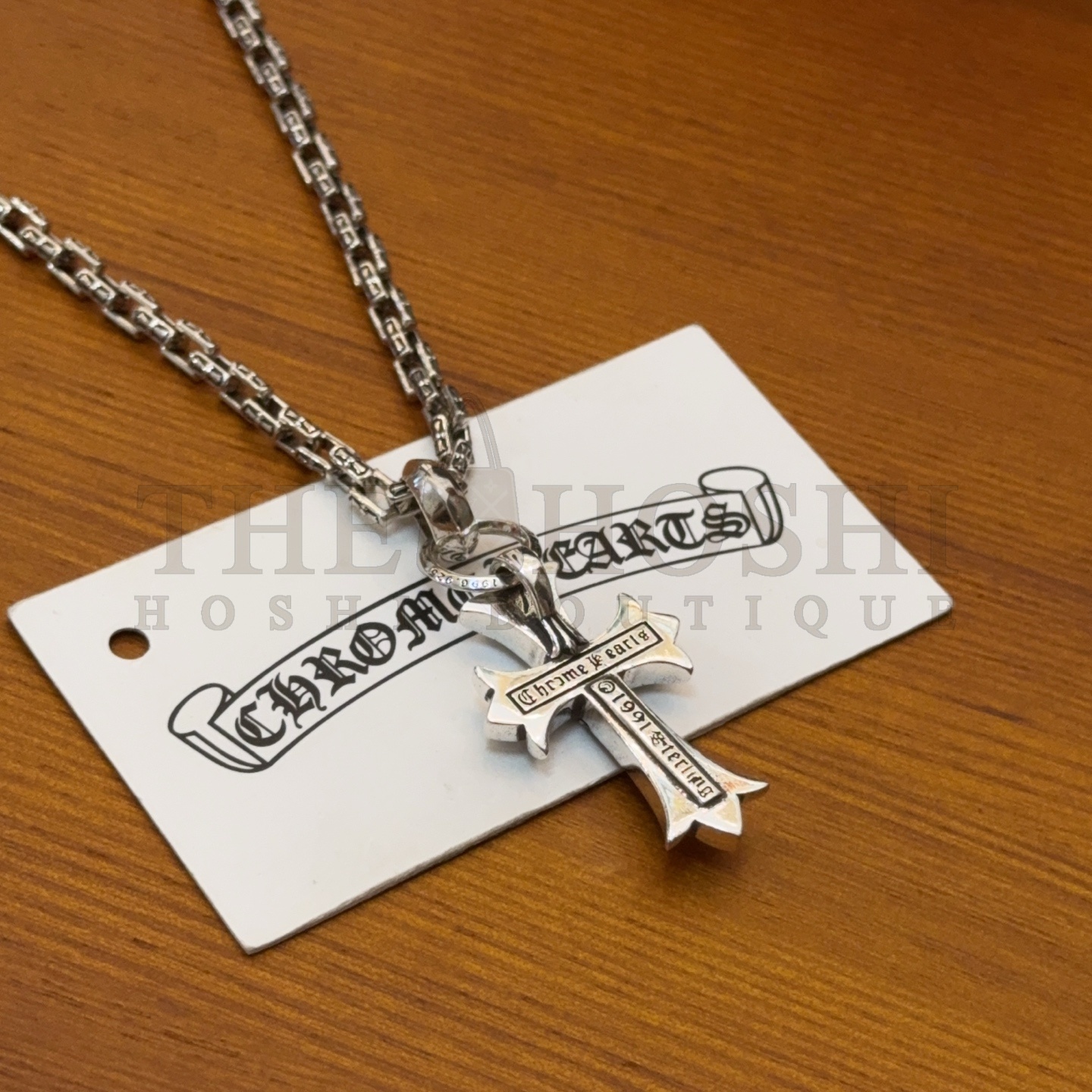 Ch*0me He**ts D1am0nd Studded Cross Silver Necklace Master Quality