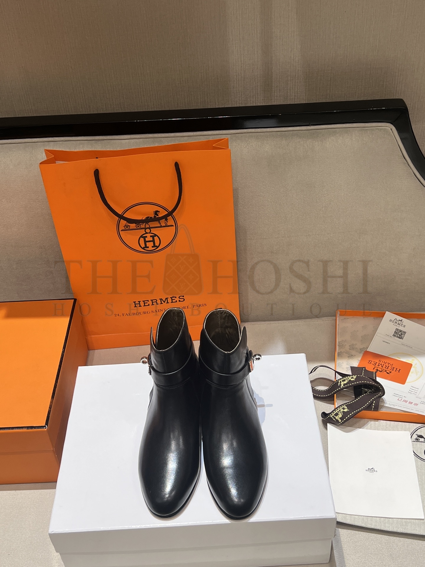 H**me5 H**me5 Neo Kelly Buckle Equestrian Leather Ankle Boots Women 35-40 Master Quality