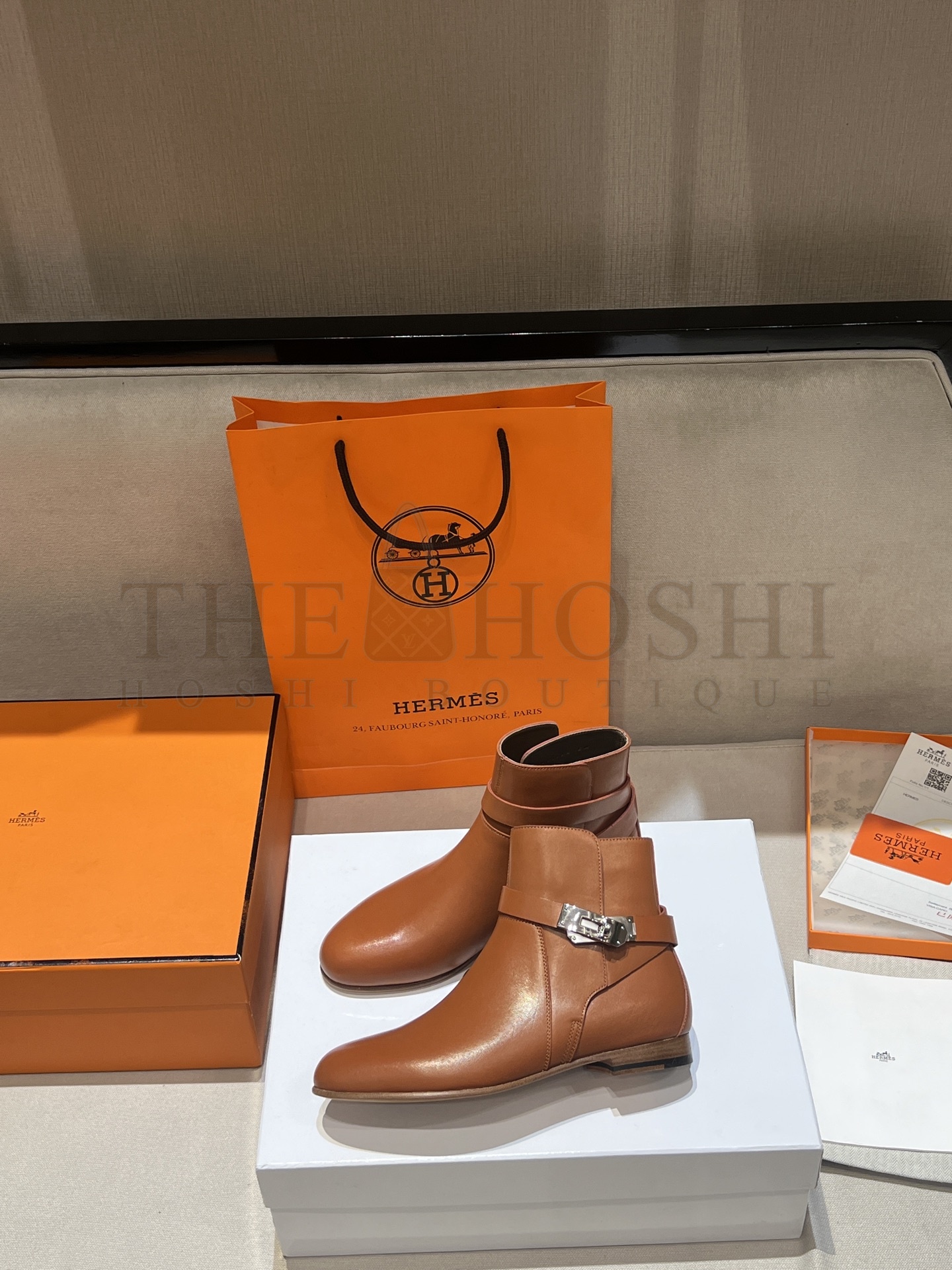 H**me5 H**me5 Neo Kelly Buckle Equestrian Leather Ankle Boots Women 35-40 Master Quality