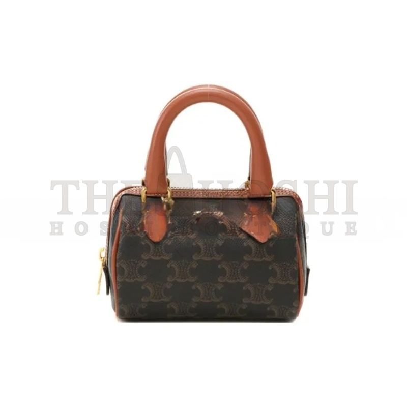 Ce1i*e MINI BOSTON BAG TRIOMPHE IN TRIOMPHE CANVAS AND LAMBSKIN 195112BZJ.04LU (14*9.5*8cm) Master Quality