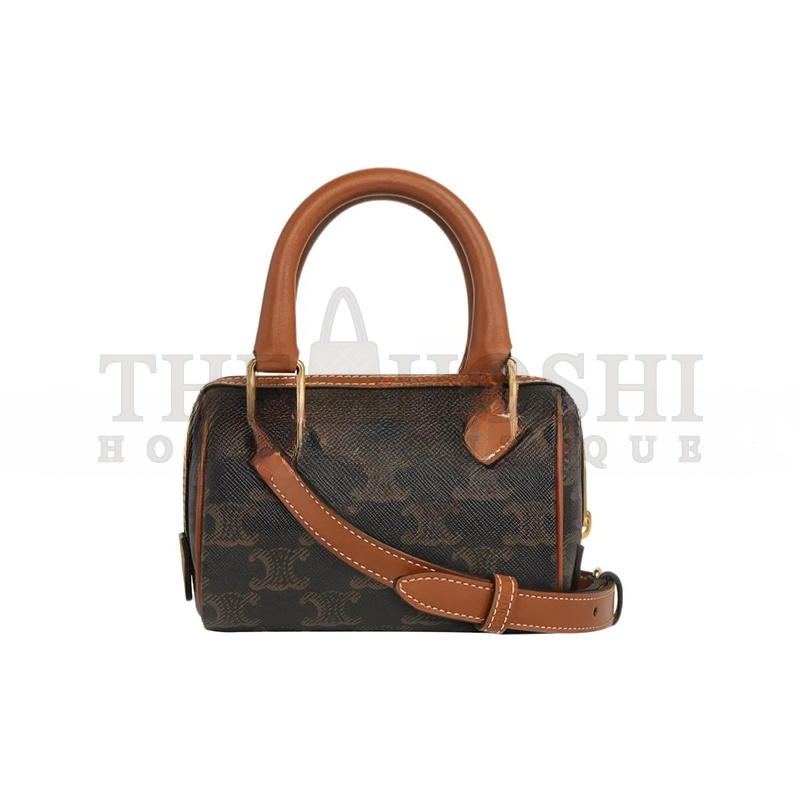Ce1i*e MINI BOSTON BAG TRIOMPHE IN TRIOMPHE CANVAS AND LAMBSKIN 195112BZJ.04LU (14*9.5*8cm) Master Quality
