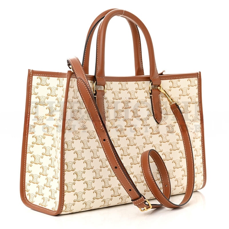 Ce1i*e TRIOMPHE CANVAS CALFSKIN MINI HORIZONTAL CABAS WHITE 199742BZJ.04LV (34*23*12.5cm) Master Quality